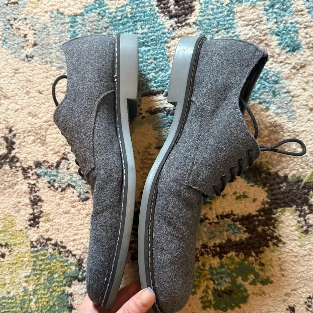Gray Men's Wool Public Opinion Oxford Shoes